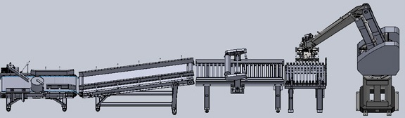 機器人碼垛輸送線(xiàn)示意圖